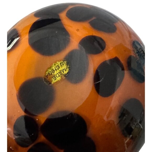 Handcrafted Art Glass Chicken Figurine With Leopard Print Design 5.5" tall - Picture 4 of 6